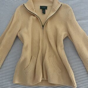 🔴LAUREN RALPH LAUREN YELLOW ZIP UP SWEATER